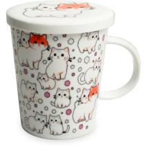 Taza de t con filtro gatitos