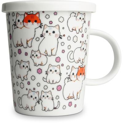 Taza de t con filtro gatitos