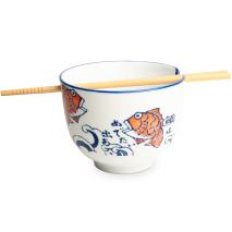 Bol soba individual Pez con 2 palillos