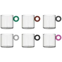 6x taza caf asa colores 100 ml borosilicato