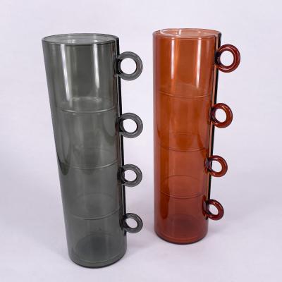 4x taza cristal caf� asa color