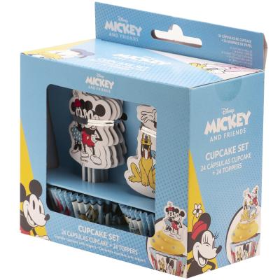 Kit Papel cupcakes y toppers x24 Disney Mickey