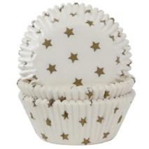 Papel cupcakes x50 Estrella oro