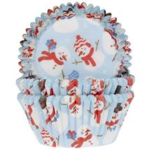 Papel cupcakes x50 Mu�ecos de nieve