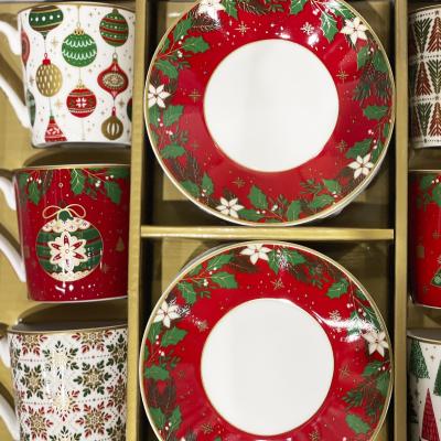 6 x taza espresso Jingle Bells con plato 100 ml