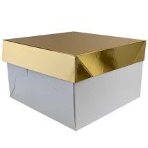 Caja para panettone tapa dorada 24x24x15 cm