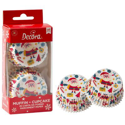 Papel cupcakes x36 Feliz Navidad