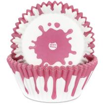 Paper cupcakes x50 Drip rosa