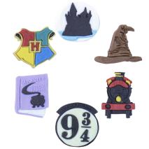 Set 6 decoraciones azcar HP Harry Potter Hogwarts