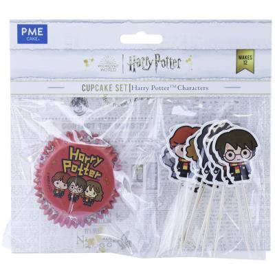 Papel cupcakes y topper HP x12 Harry Potter