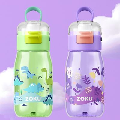 Botella Zoku Flip infantil 475 ml flores prpura