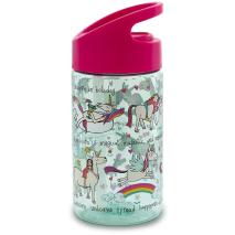 Botella agua con pajita Easy Unicorns