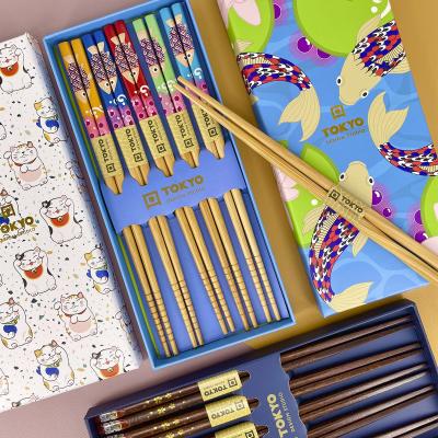 5 pares palillos japoneses Blue Lotus