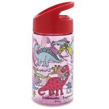 Botella agua con pajita Easy Pink Dinosaurs