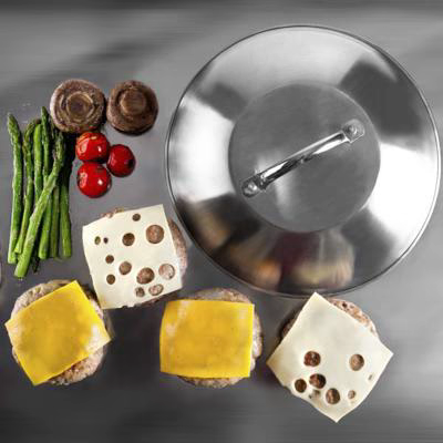 Tapa para hamburguesa y plancha inox 23 cm