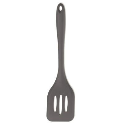 Esptula ranurada cocina silicona gris