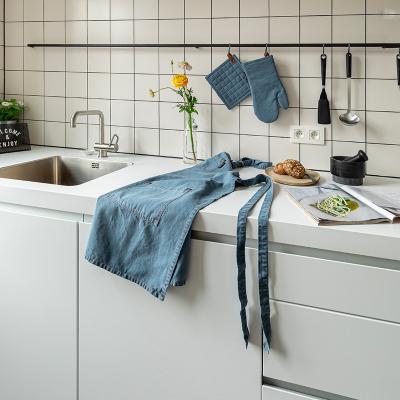 Delantal 100% algod�n Havana 70x85cm azul piedra