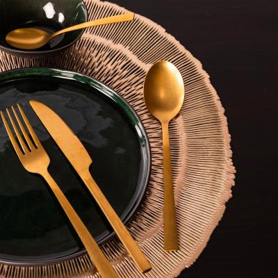 Mantel individual redondo 38 cm Capelini dorado