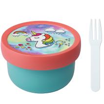 Fiambrera fruta con tenedor 300 ml Unicorn