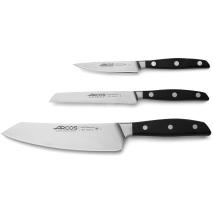 Set 3 ganivets Arcos Manhattan Santoku negre
