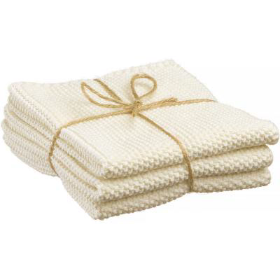 Set 3 pa�os de mano algod�n reciclado 25x25 crudos