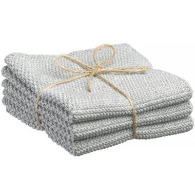 Set 3 pa�os de mano algod�n reciclado 25x25 gris