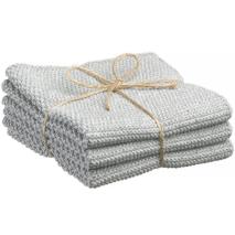 Set 3 draps de m cot reciclat 25x25 cm gris