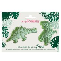 Set 2 cortadores galletas con marcador Dino