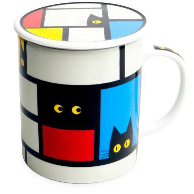 Taza de t� con filtro y tapa cubic cat