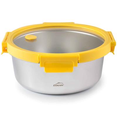 Tupper acero redondo tapa cristal