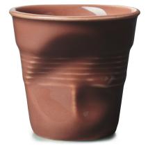Taza capuccino arrugada 180 ml tierra quemada