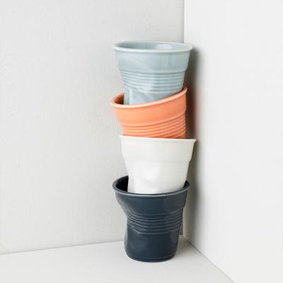 Taza capuccino arrugada 180 ml tierra quemada