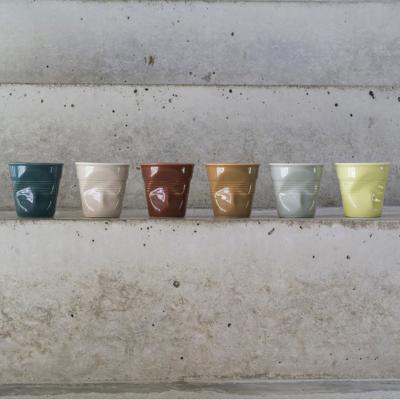 Taza capuccino arrugada 180 ml Gris cielo