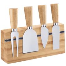 Juego 4 cuchillos queso con soporte bamb iman