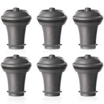 6x Tapones bomba de vac�o Vacuvin vino gris