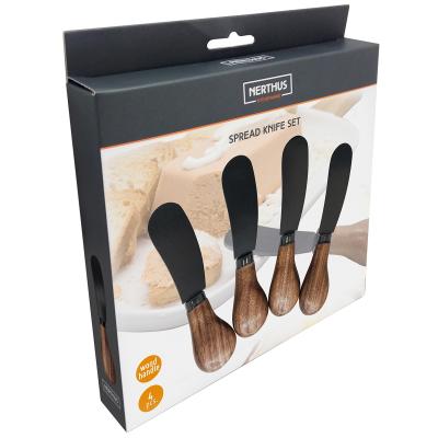 Set 4 cuchillos para untar mango madera