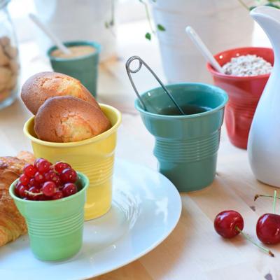 Taza espresso arrugada Revol blanco