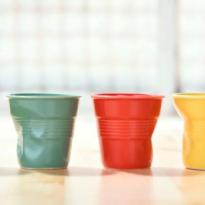 Taza capuccino arrugada 180 ml rojo