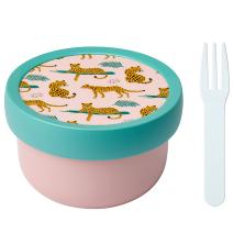 Fiambrera fruta con tenedor 300 ml Leopard