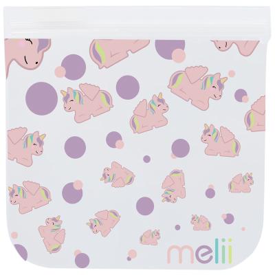 4x bolsas reutilizables PEVA Zip Gato-Unicorn