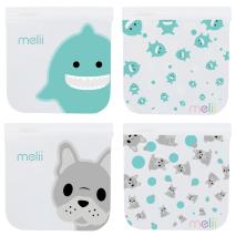 4x bolsas reutilizables PEVA Zip Perro-Tibur�n