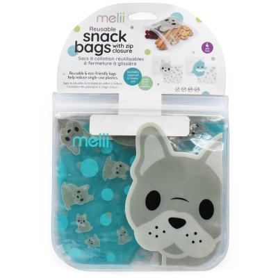 4x bolsas reutilizables PEVA Zip Perro-Tiburn
