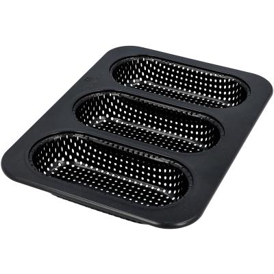 Molde x3 mini baguette perforado met�lico