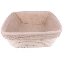 Banetton de levado pan cuadrado 25 cm con tela