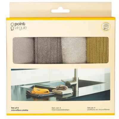 Set 4 Trapos de cocina microfibra 32x31 cm