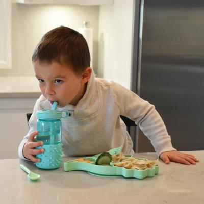 Plato infantil compartimentos y ventosa Dino