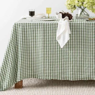 Mantel resinado Vichy kaki