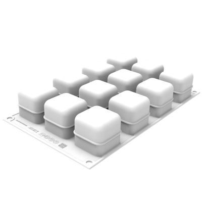 Molde silicona 3D Cubo 85 ml x12