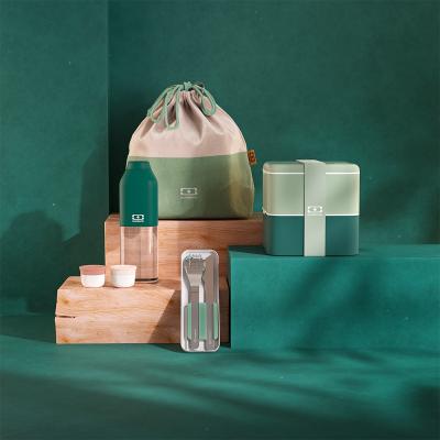 Fiambrera Monbento square 1,7 L doble verde