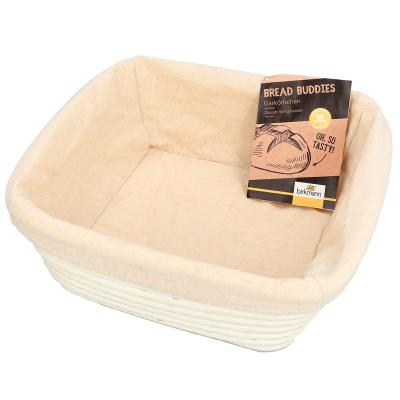 Banetton de levado pan cuadrado 25 cm con tela